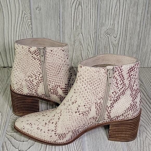 Seychelles Leather Snakeskin Print Ankle Boots Womens Size 6 - Picture 10 of 13